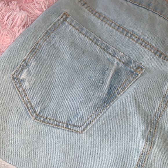 Forever 21 Light Blue Distressed Denim Skirt - Picture 15 of 15
